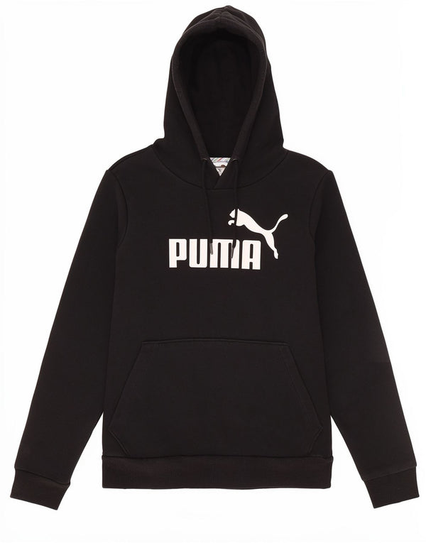 Damski sweter z kapturem Puma z grafiką UK 10, mały, czarny, bawełniany