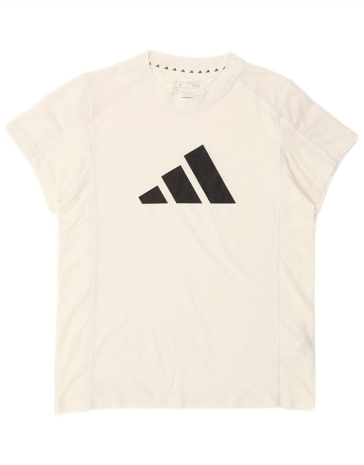 Damska koszulka z grafiką Adidas Top UK 8/10 Mały biały poliester