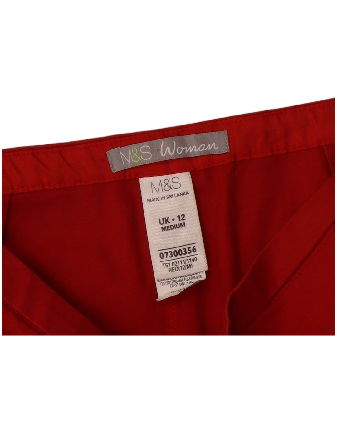 Spodnie damskie Marks & Spencer Straight Capri UK 12 Medium W30 L21 Czerwone