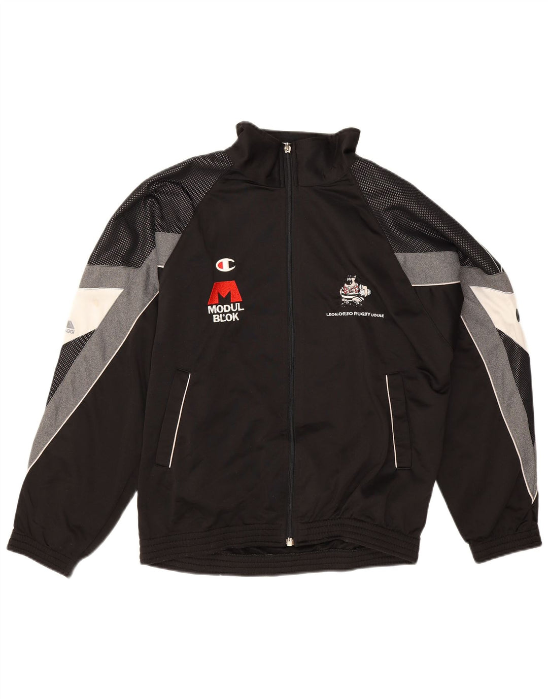 Męska kurtka dresowa Champion Graphic, średnia czarna, z blokami kolorów