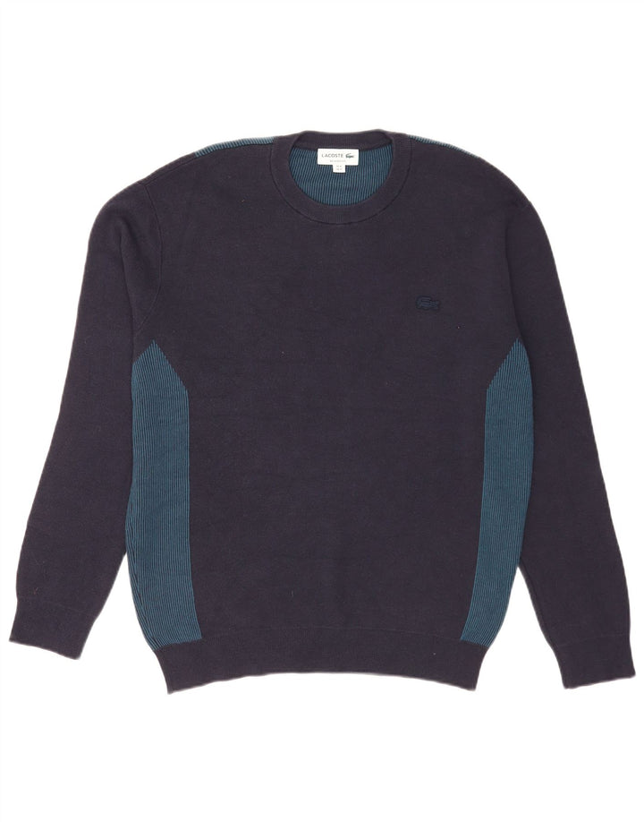 Męski sweter Lacoste z okrągłym dekoltem, rozmiar 4, średni granatowy kolor