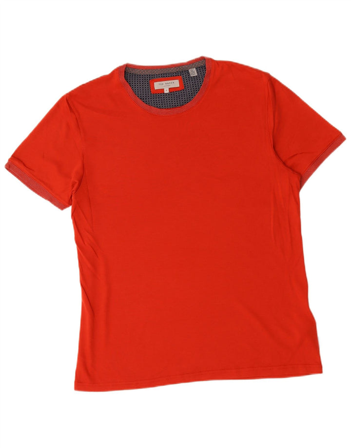 Ted Baker Męski T-shirt, rozmiar 4, duży, czerwony, bawełniany