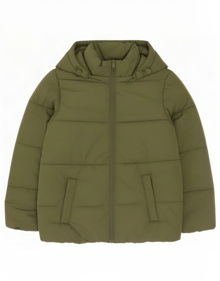 Marks & Spencer Damska kurtka z kapturem, oversize, wyściełana UK 10, mała, zielona