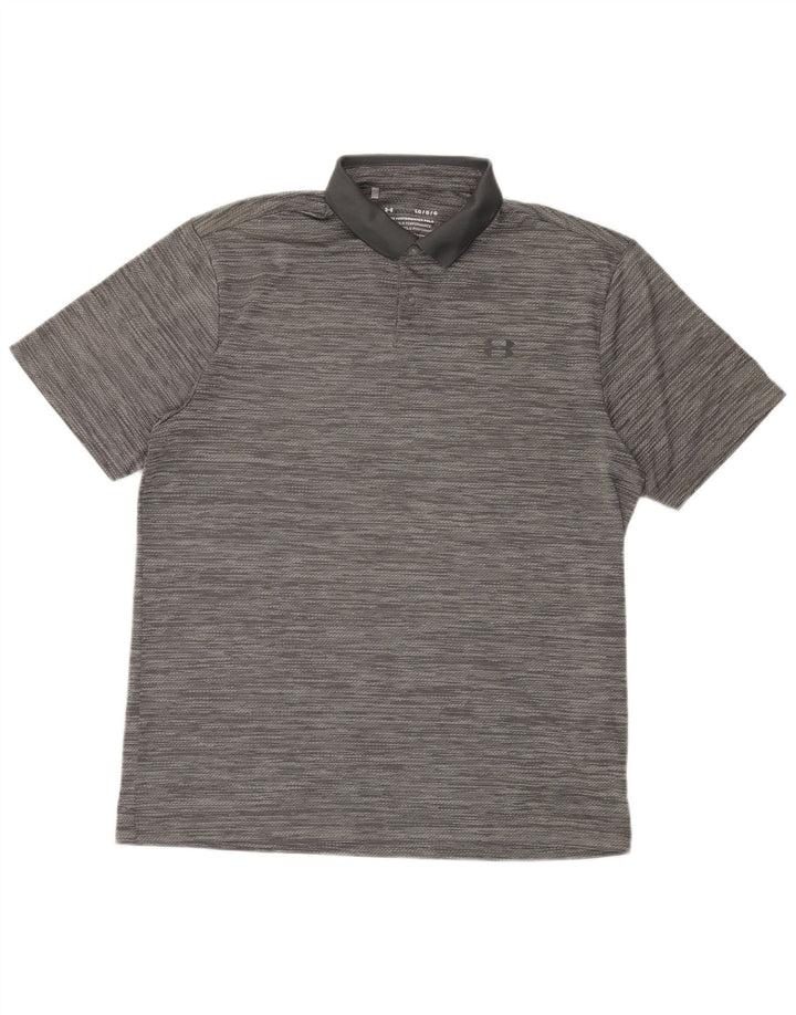 Męska koszulka polo Under Armour, duża, szara, nakrapiana, poliestrowa