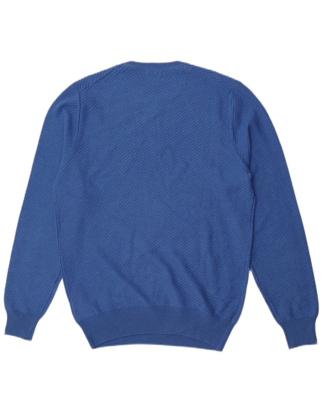 Męski sweter Massimo Dutti z okrągłym dekoltem, duży, niebieski, bawełniany