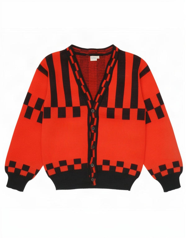 Sweter damski w stylu vintage, EU 40, średni czerwony, geometryczny