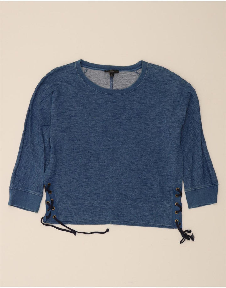 J. CREW Womens Oversized 3/4 Sleeve Sweatshirt Jumper UK 10 Small Blue Vintage J. Crew and Second-Hand J. Crew from Messina Hembry 