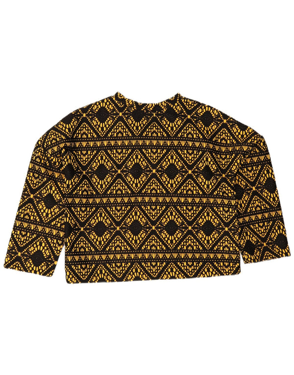 Damski top Zara Trafaluc Oversize z rękawem 3/4 UK 10, mały, czarny geometryczny