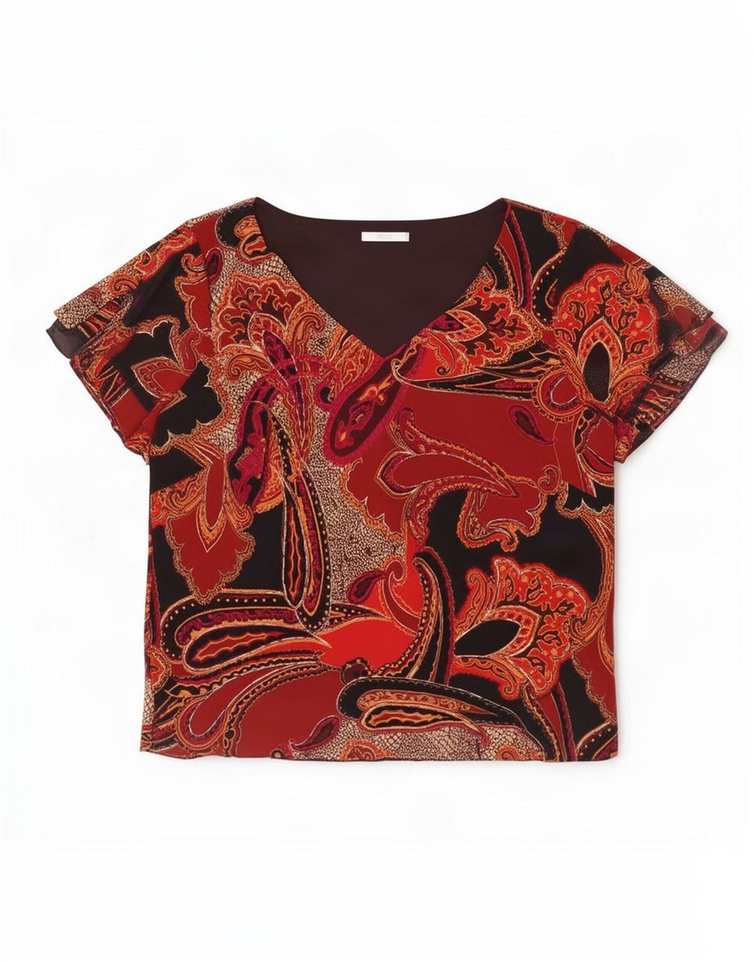 Bluzka damska Marks & Spencer UK 20 2XL Czarny Paisley Poliester