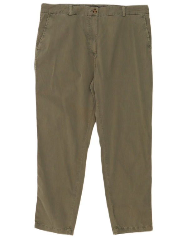 Marks & Spencer Damskie spodnie chino slim UK 16 Large W38 L28 Khaki Cotton