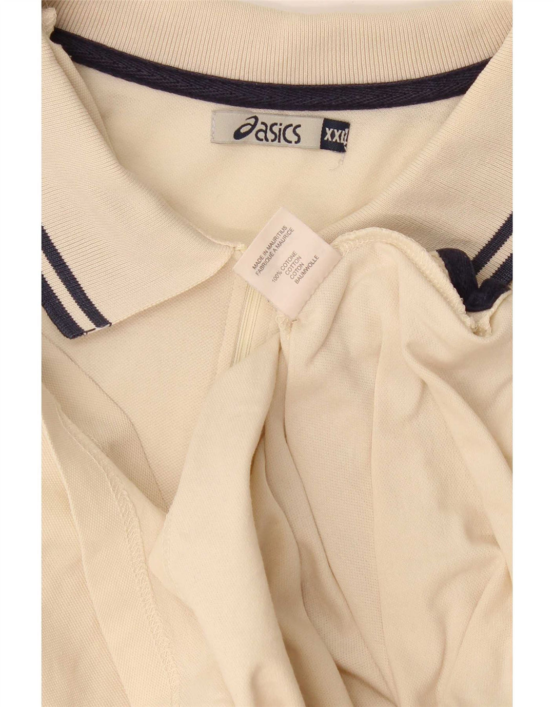 Męska koszulka polo Asics 2XL, beżowa, bawełniana