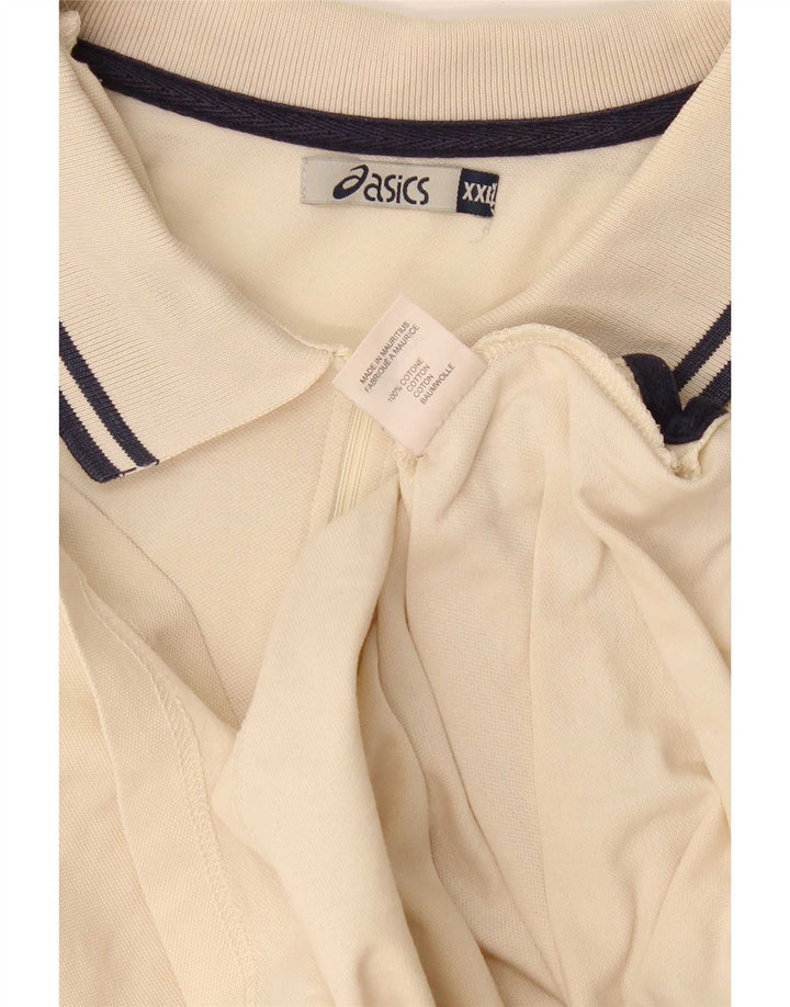 Męska koszulka polo Asics 2XL, beżowa, bawełniana
