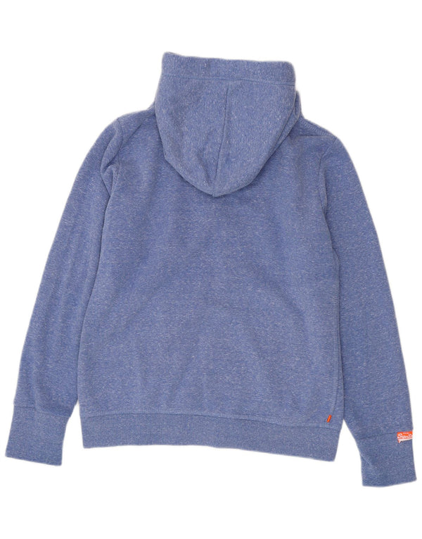 Damski sweter z kapturem i zamkiem Superdry, UK 18 XL, niebieski, nakrapiany poliester