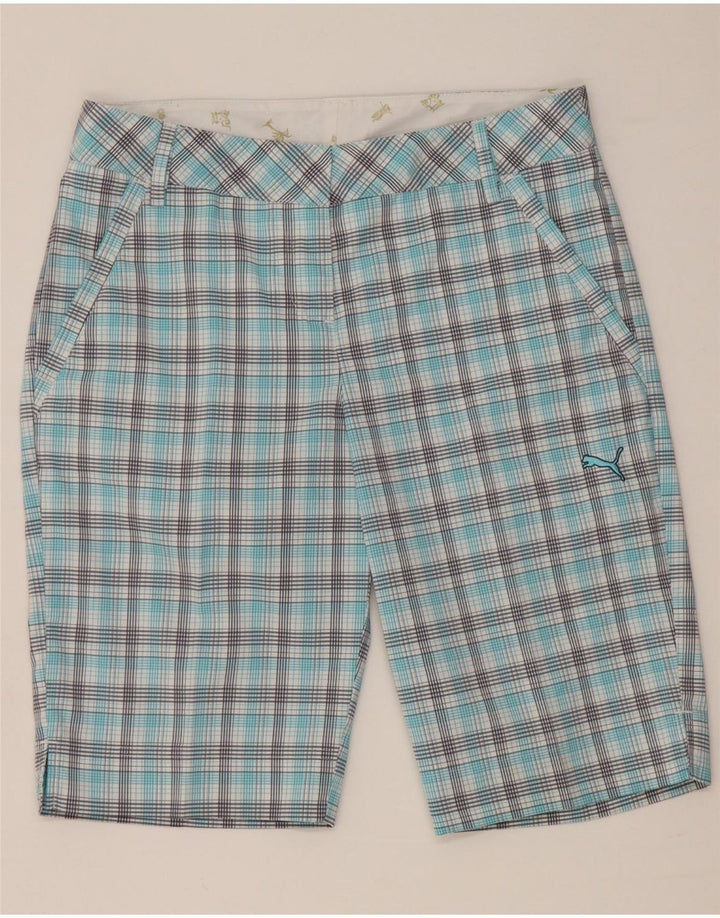 Męskie spodenki Chino Puma UK 8 Small W28 w niebieską kratkę