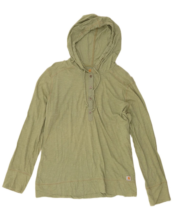 Damski top z kapturem i długim rękawem Carhartt US 16/18 XL, zielona bawełna