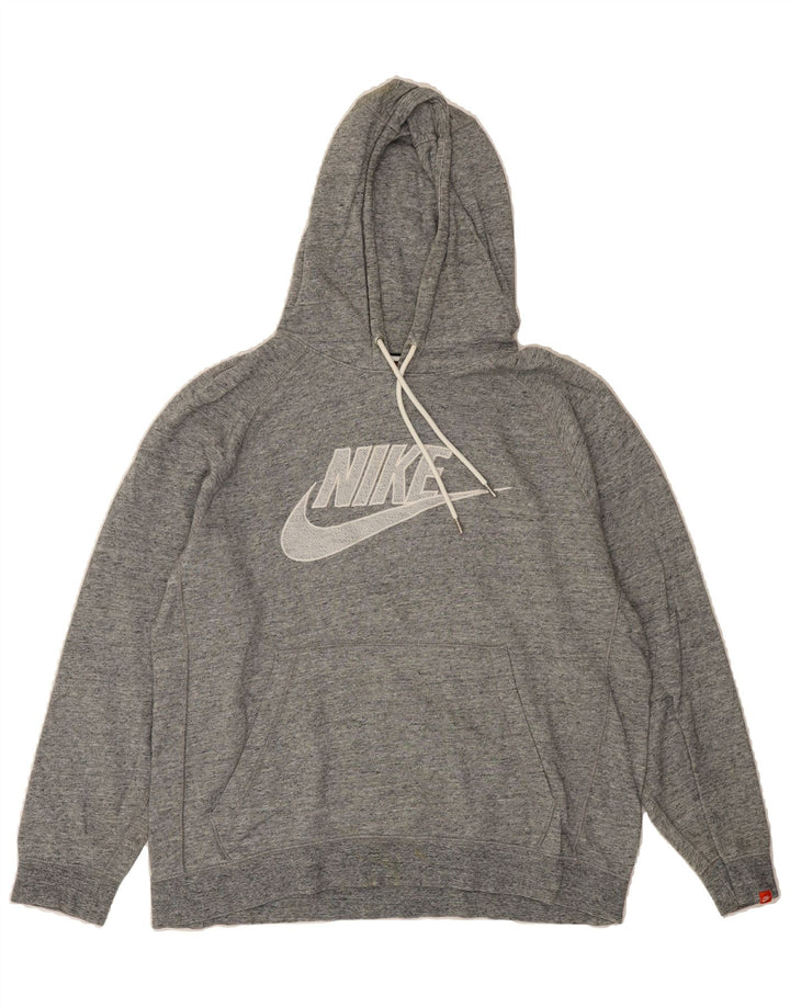 NIKE Mens Graphic Hoodie Jumper Large Grey Vintage Nike and Second-Hand Nike from Messina Hembry 