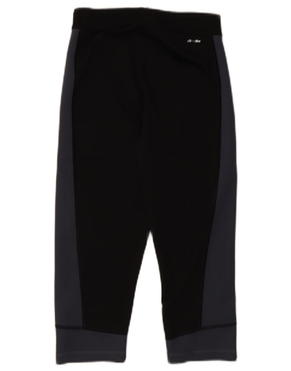 Damskie legginsy Adidas Capri UK 8/10 Mały czarny poliester z blokami kolorów
