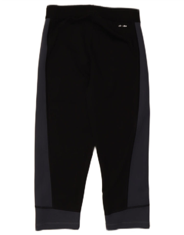 Damskie legginsy Adidas Capri UK 8/10 Mały czarny poliester z blokami kolorów