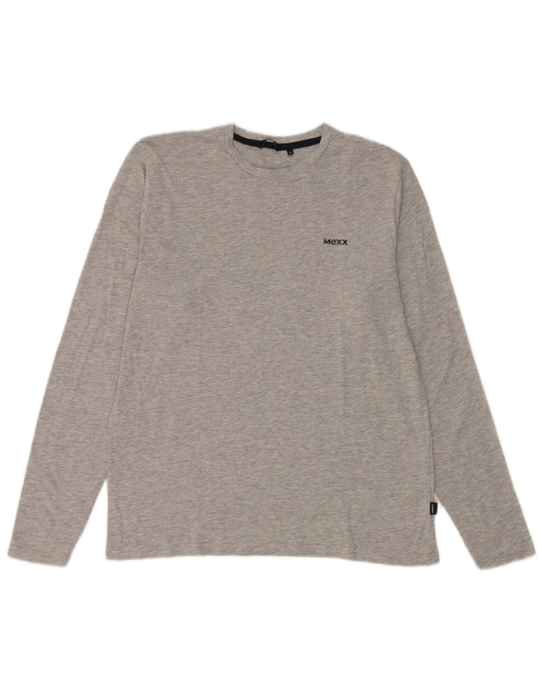 Mexx Męski top o regularnym kroju z długim rękawem XL, szara, nakrapiana bawełna