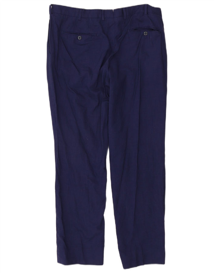 Męskie proste spodnie garniturowe Massimo Dutti W34 L29 Granatowe