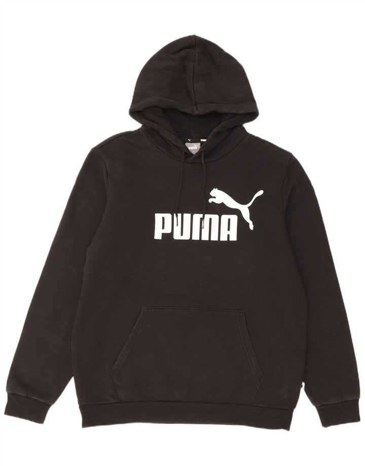 Męski sweter z kapturem Puma z grafiką, średni czarny, bawełniany
