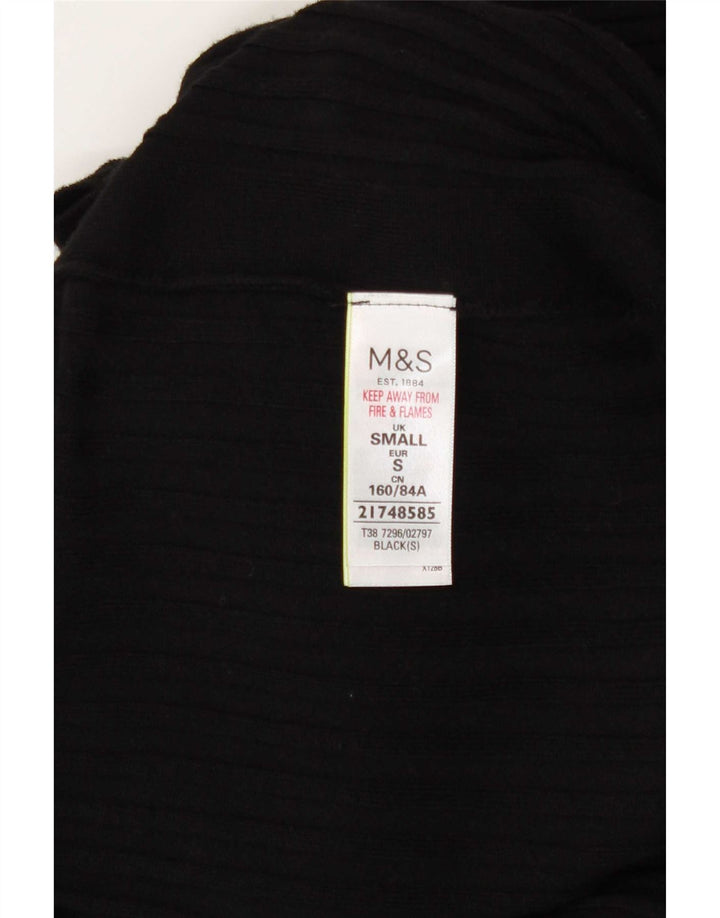 Marks & Spencer Damski sweter rozpinany o długim kroju, UK 10, mały, czarny