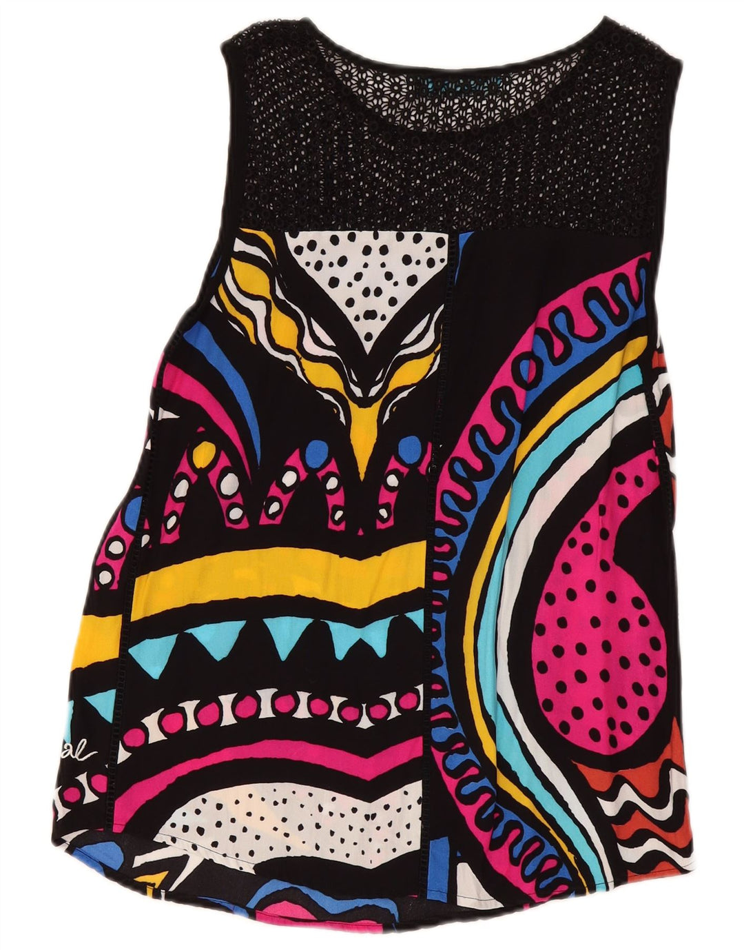 Damska tunika z grafiką Desigual UK 14, średnia, wielokolorowa, geometryczna