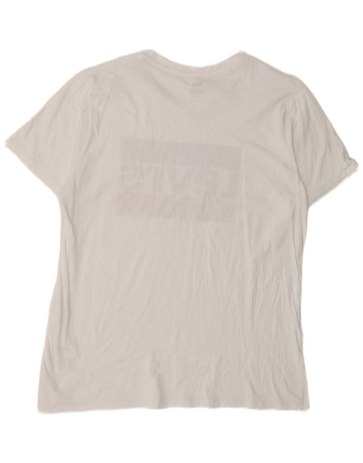 Męski T-shirt z grafiką Levi's, duży, biały, bawełniany