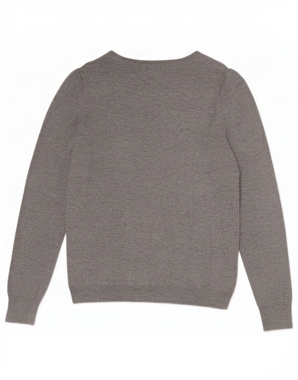 Marks & Spencer Damski sweter z dekoltem w łódkę, UK 10, mały, szary, nakrapiany