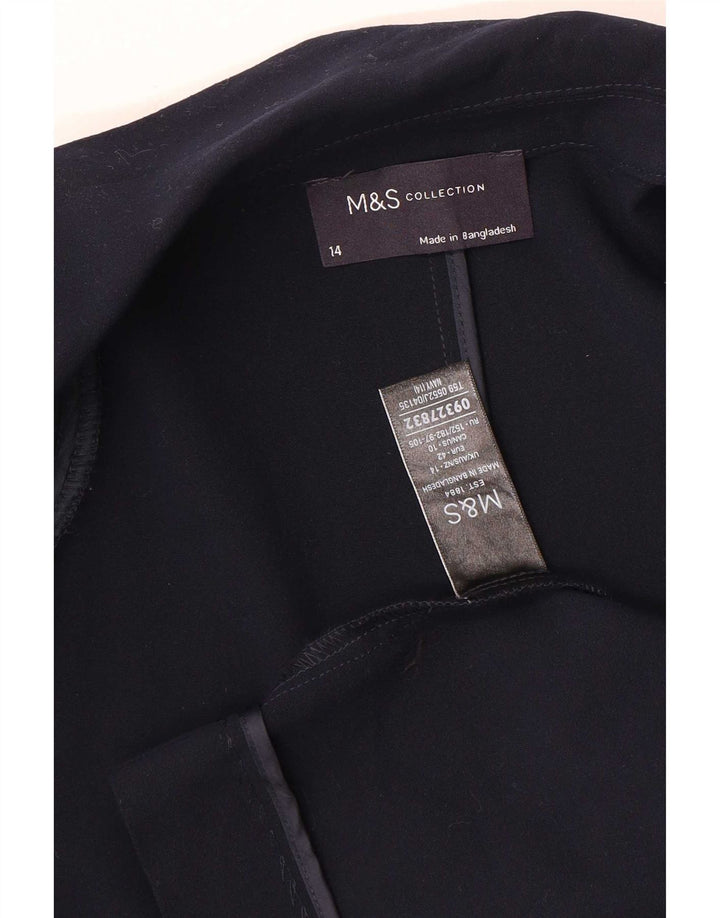 Marks & Spencer Damska marynarka z rękawami 3/4 i otwartymi, UK 14, średni granat