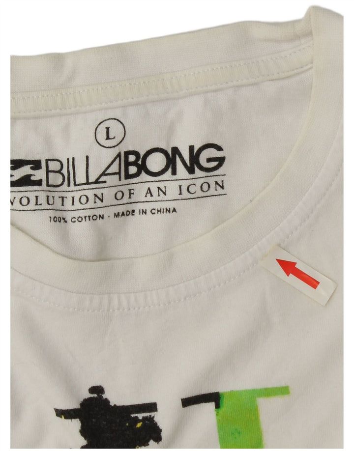 Męski T-shirt z grafiką Billabong, duży, biały, bawełniany