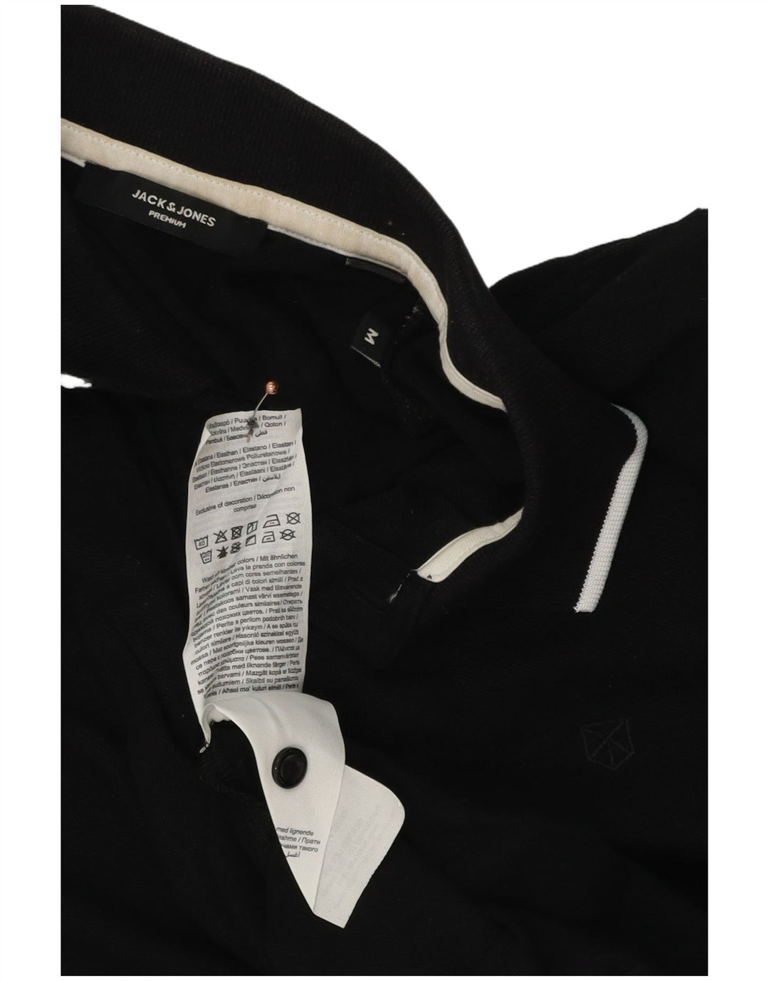 Męska koszulka polo Jack & Jones, średnia czarna, bawełniana