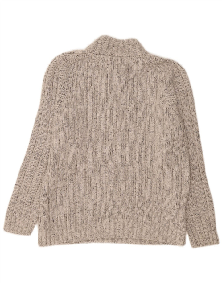 Marks & Spencer Męski sweter z zamkiem błyskawicznym, duży, szary, nakrapiany akryl
