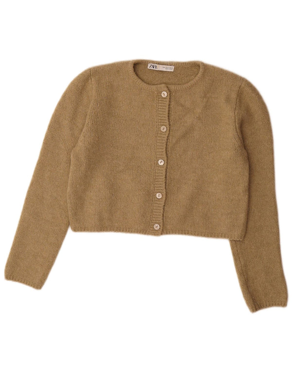 Sweter damski Zara Crop Cardigan UK 10 Small Khaki Akryl