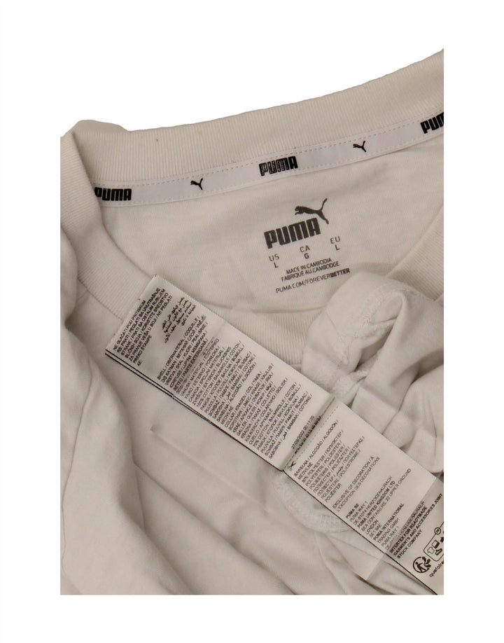 PUMA Mens T-Shirt Top Large White Cotton Vintage Puma and Second-Hand Puma from Messina Hembry 