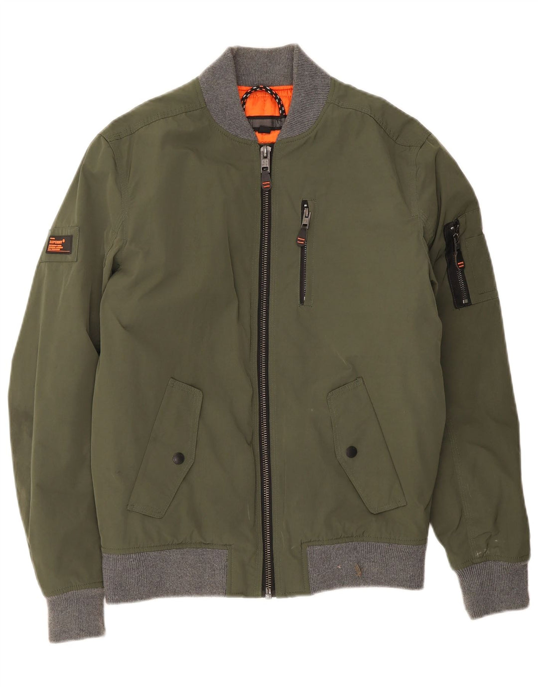 Męska kurtka bomber Superdry UK 38, poliester w kolorze średniej zieleni