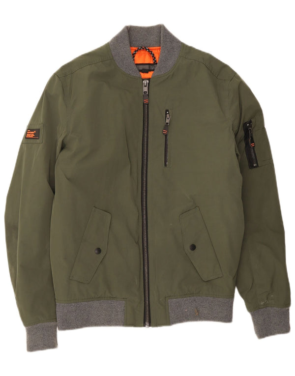 Męska kurtka bomber Superdry UK 38, poliester w kolorze średniej zieleni
