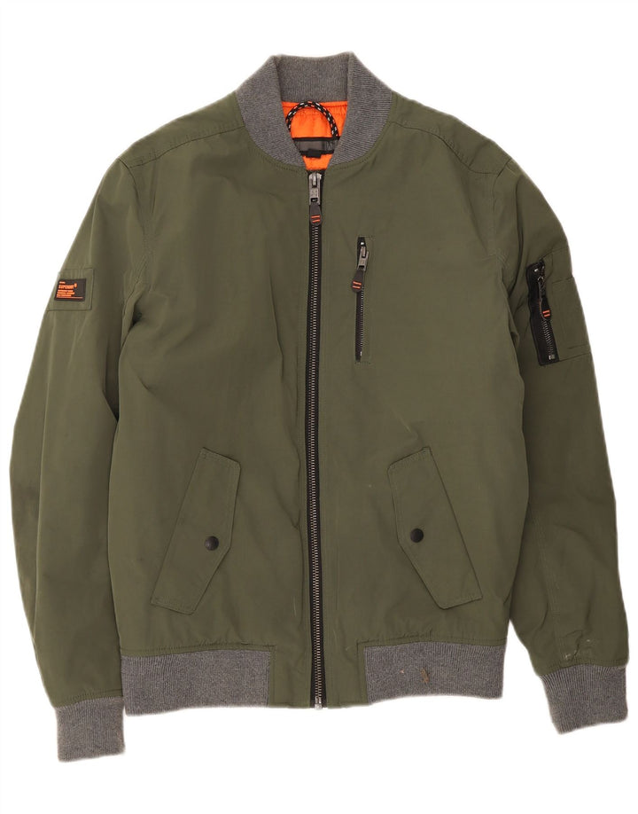 Męska kurtka bomber Superdry UK 38, poliester w kolorze średniej zieleni