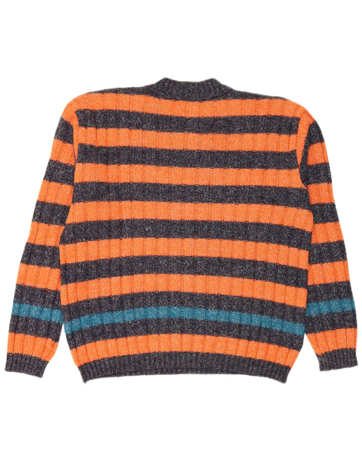 Męski sweter Levi's z dekoltem w szpic i małą pomarańczową wełną z alpaki w paski