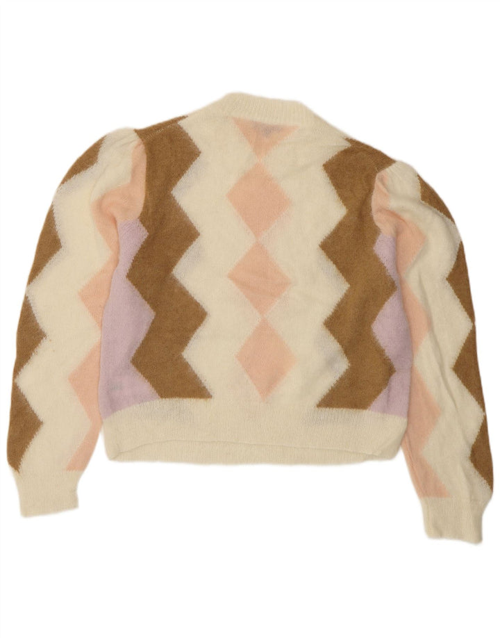 J. CREW Damski sweter z okrągłym dekoltem, UK 10, mały, w kolorze złamanej bieli