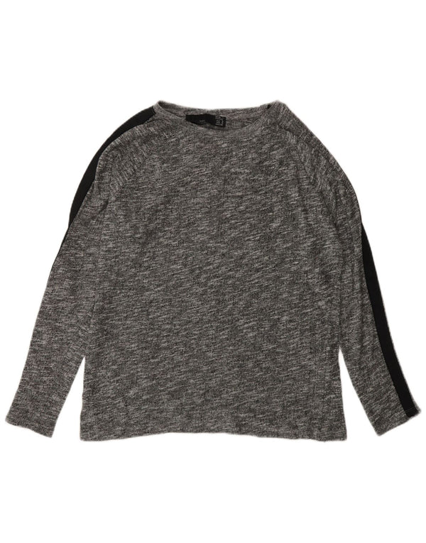 Zara Womens Oversized Top Long Sleeve UK 10 Small Grey Colourblock Viscose
