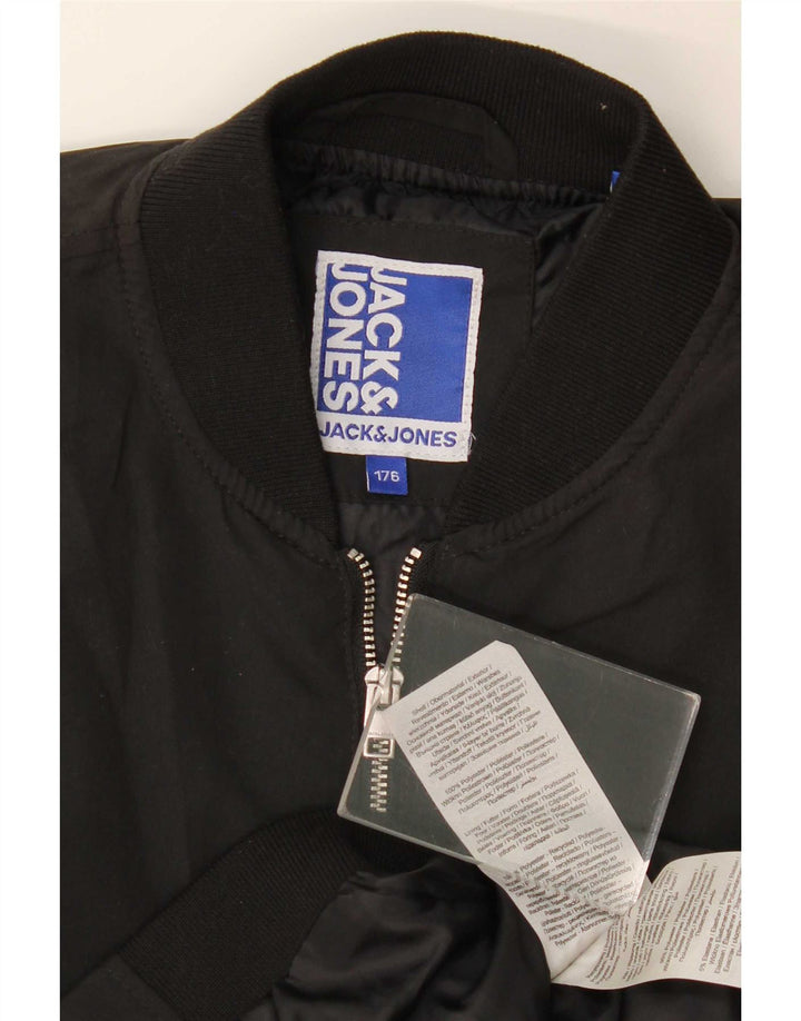 Kurtka bomberka chłopięca Jack & Jones 15-16 lat, czarna, poliester