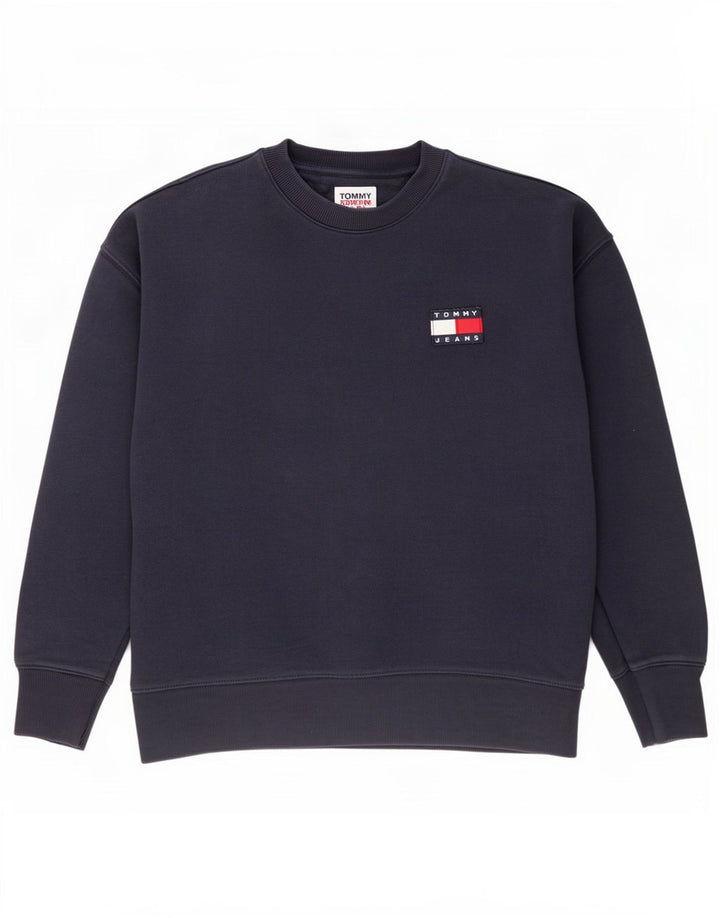 Męska bluza Tommy Hilfiger Sweter Średni granatowy, bawełniany