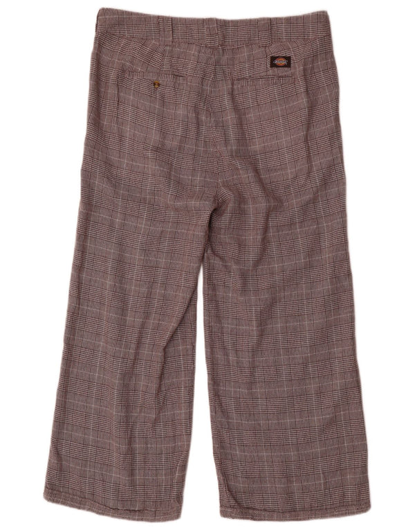 Damskie spodnie Dickies o swobodnym kroju US 14 XL W34 L26 w brązową kratę