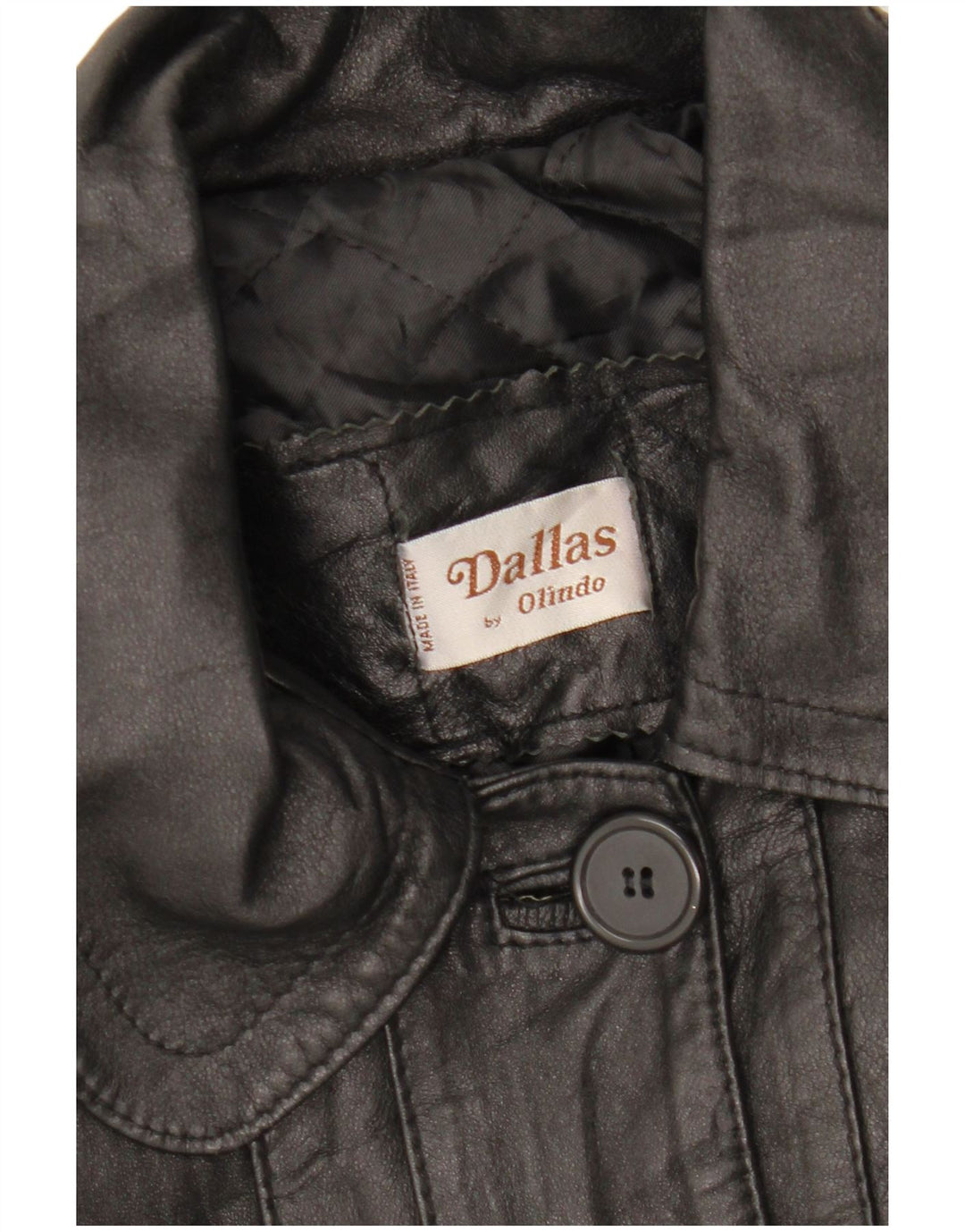 Damski płaszcz skórzany VINTAGE UK 18 XL czarny
