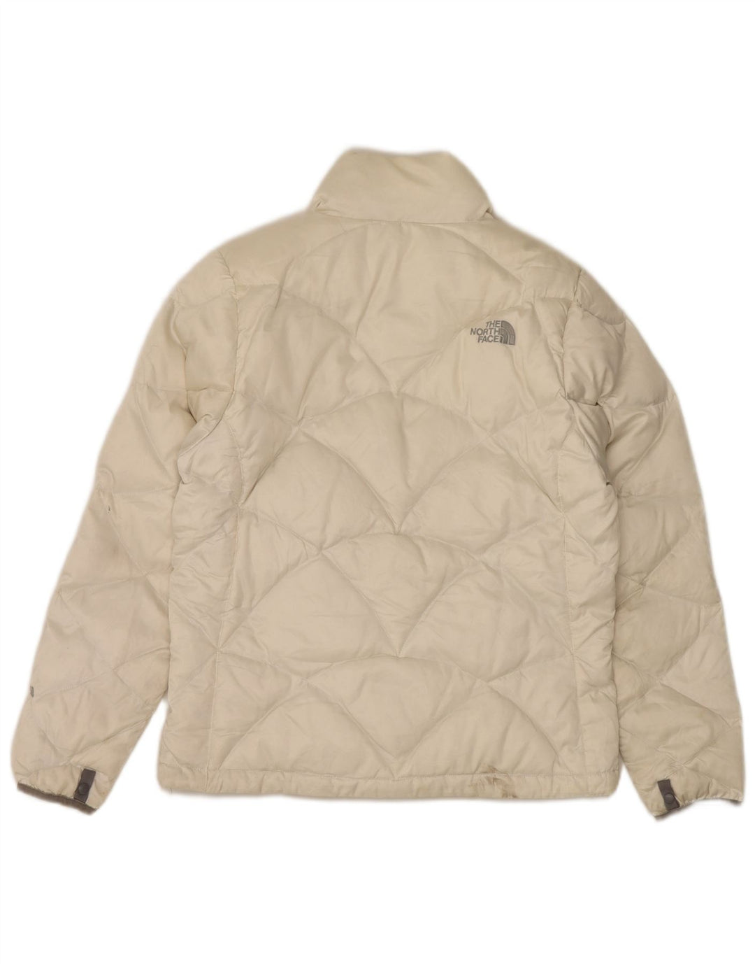 Damska kurtka wyściełana The North Face UK 16, duża, nylonowa w kolorze złamanej bieli