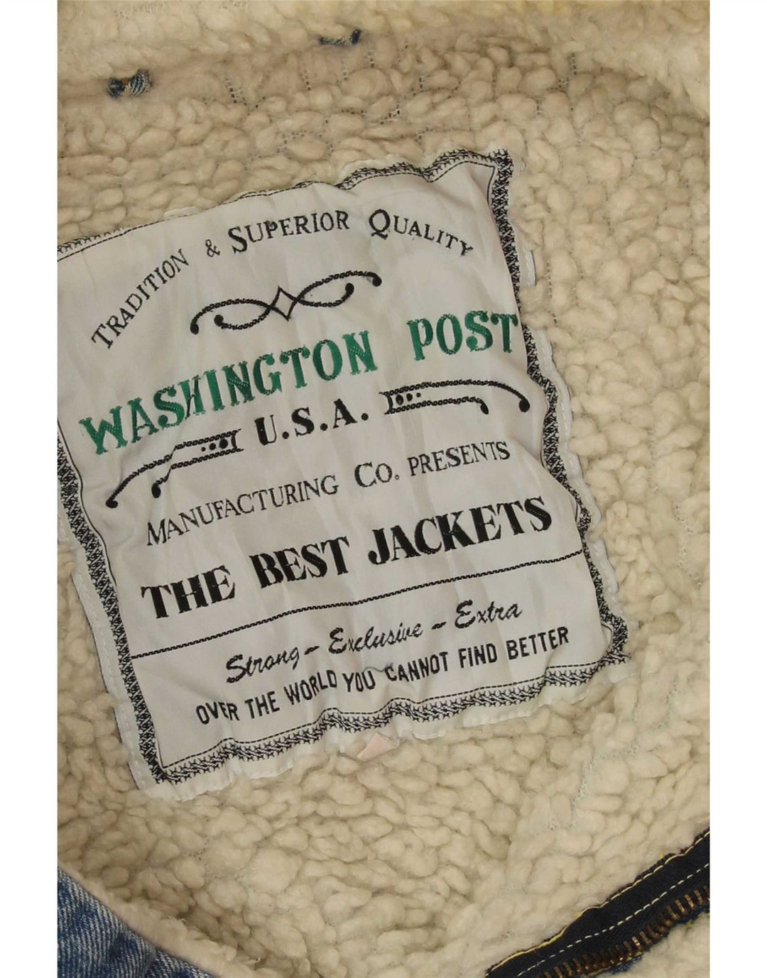 Vintage męska kurtka dżinsowa Sherpa UK 38 średni niebieski