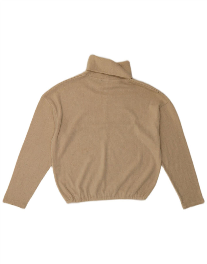 Damski sweter oversize Zara z golfem UK 10, mały beżowy poliester