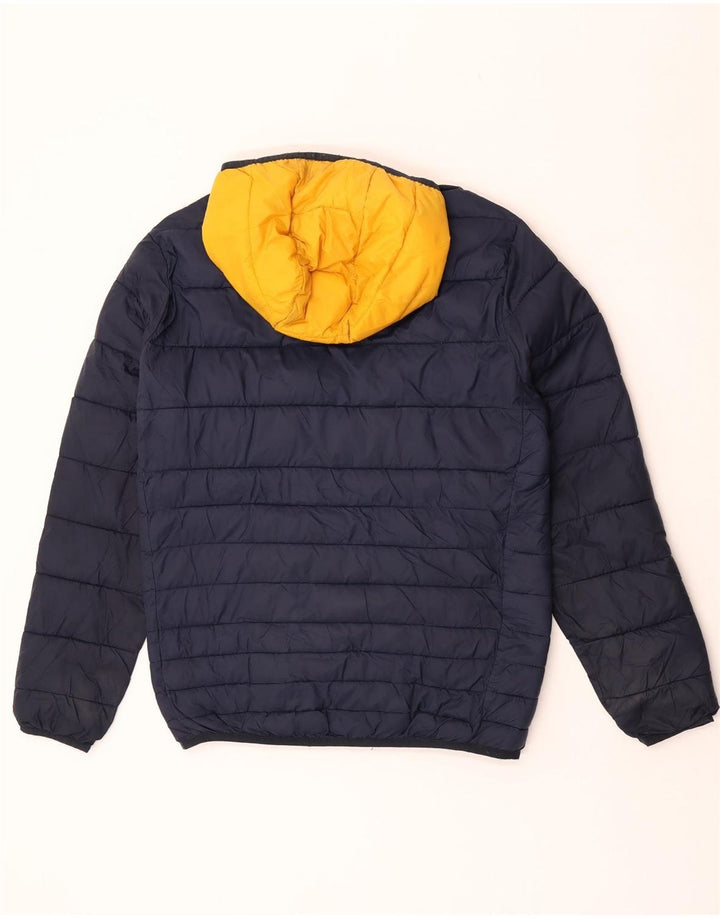 Męska ocieplana kurtka z kapturem Jack & Jones UK 38, średni granat, blok kolorów
