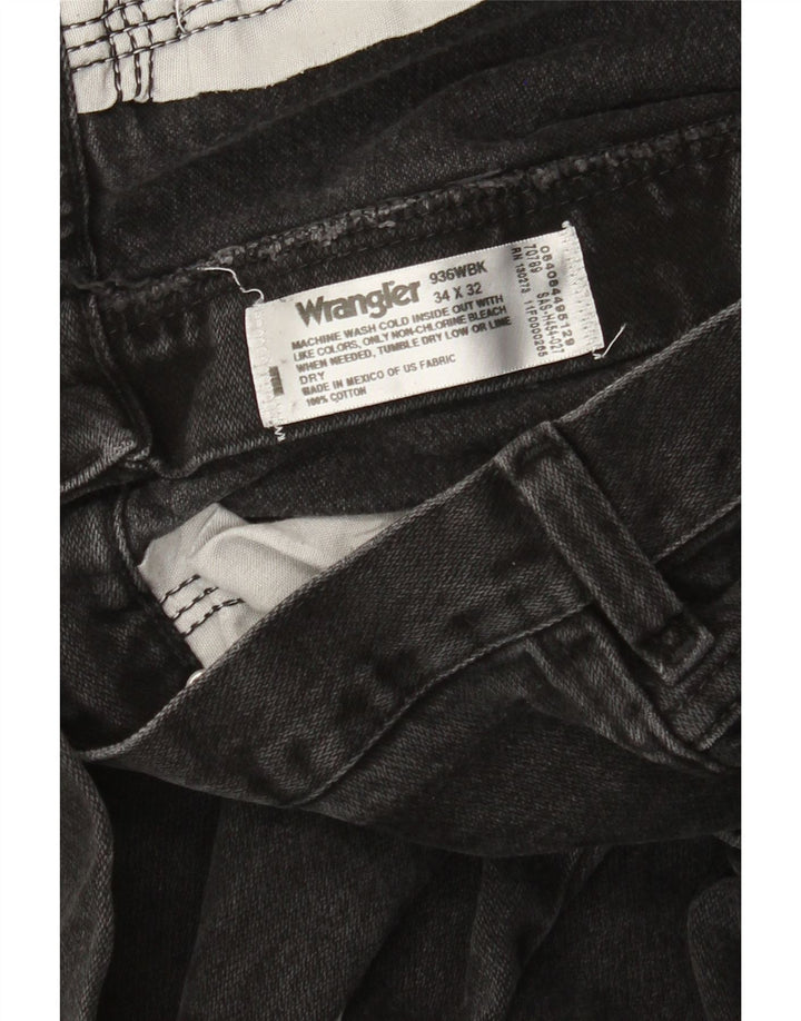 Męskie proste dżinsy Wrangler W34 L29 Czarne bawełniane